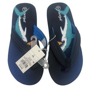 Target Blue Swim Flip Flops with Shark Design